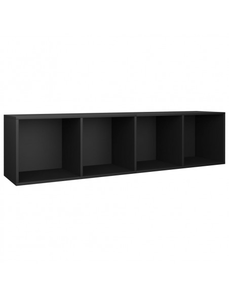 Libreria/Mobile TV Nero 36x30x143 cm in Legno Multistrato