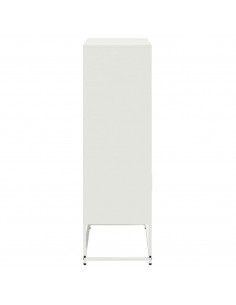 Credenza Bianca 68,5x38,5x123,5 cm in Acciaio 2