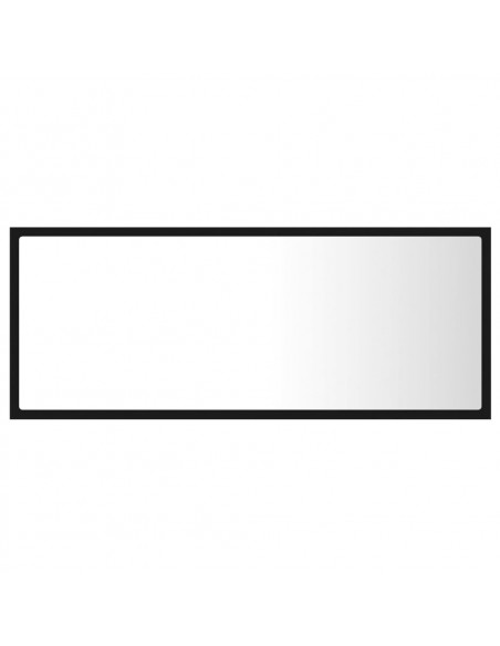 Specchio da Bagno a LED Nero 100x8,5x37 cm in Acrilico