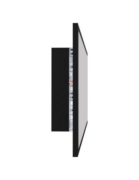 Specchio da Bagno a LED Nero 100x8,5x37 cm in Acrilico