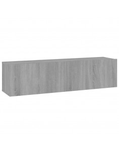 Mobile Muro TV Grigio Sonoma 120x30x30cm Legno Ingegnerizzato 2