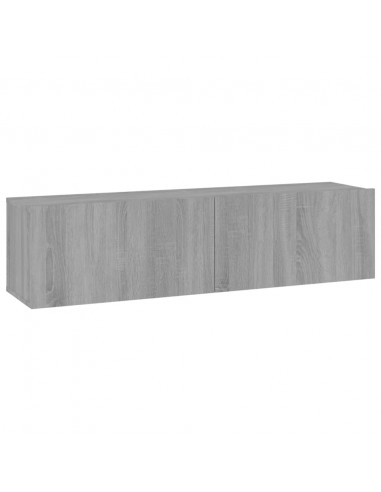 Mobile Muro TV Grigio Sonoma 120x30x30cm Legno Ingegnerizzato