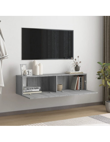 Mobile Muro TV Grigio Sonoma 120x30x30cm Legno Ingegnerizzato