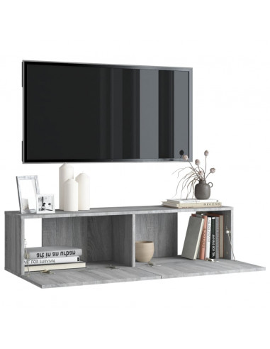 Mobile Muro TV Grigio Sonoma 120x30x30cm Legno Ingegnerizzato