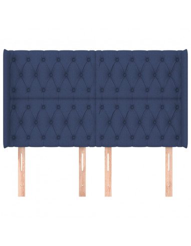 Testiera ad Orecchio Blu 147x16x118/128 cm in Tessuto