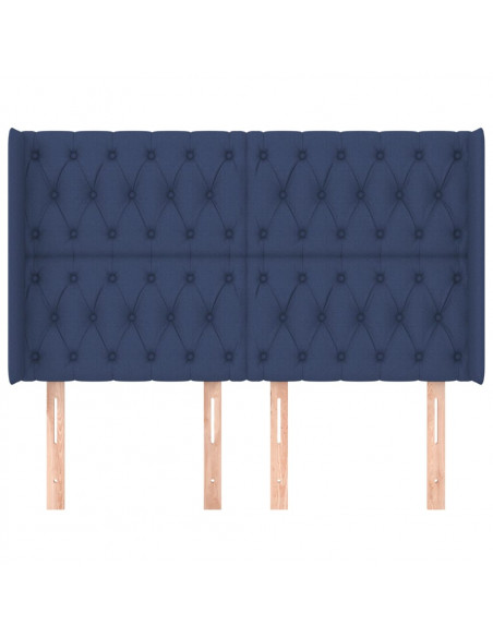Testiera ad Orecchio Blu 147x16x118/128 cm in Tessuto