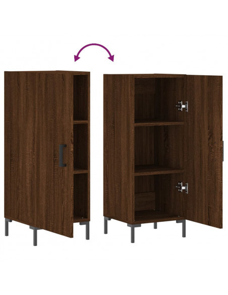 Credenza Rovere Marrone 34,5x34x90 cm in Legno Multistrato
