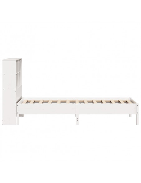 Letto Libreria senza Materasso Bianca 90x200 cm Legno di Pino
