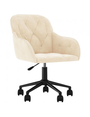 Sedia da Ufficio Girevole Crema in Velluto