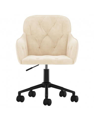 Sedia da Ufficio Girevole Crema in Velluto
