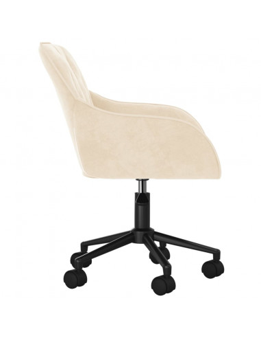 Sedia da Ufficio Girevole Crema in Velluto