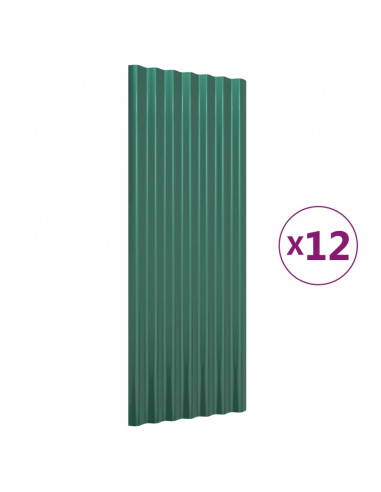 Pannelli per Tetto 12 pz Acciaio Verniciato a Polvere 100x36 cm
