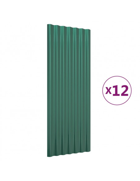 Pannelli per Tetto 12 pz Acciaio Verniciato a Polvere 100x36 cm