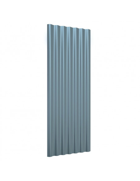 Pannelli Tetto 12pz Acciaio Verniciato a Polvere Grigi 100x36cm