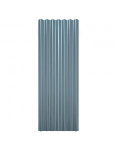 Pannelli Tetto 12pz Acciaio Verniciato a Polvere Grigi 100x36cm