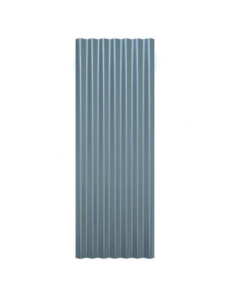 Pannelli Tetto 12pz Acciaio Verniciato a Polvere Grigi 100x36cm