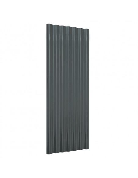 Pannelli per Tetto 12 pz Acciaio Verniciato Antracite 100x36 cm