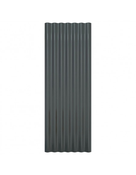 Pannelli per Tetto 12 pz Acciaio Verniciato Antracite 100x36 cm