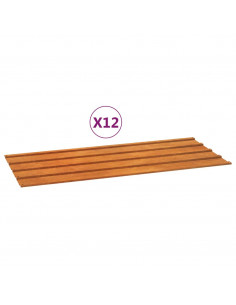 Pannelli per Tetti 12 pz Ruggine 100x44 cm in Acciaio Corten 2