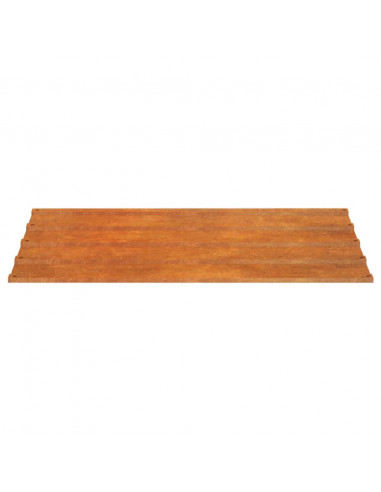 Pannelli per Tetti 12 pz Ruggine 100x44 cm in Acciaio Corten