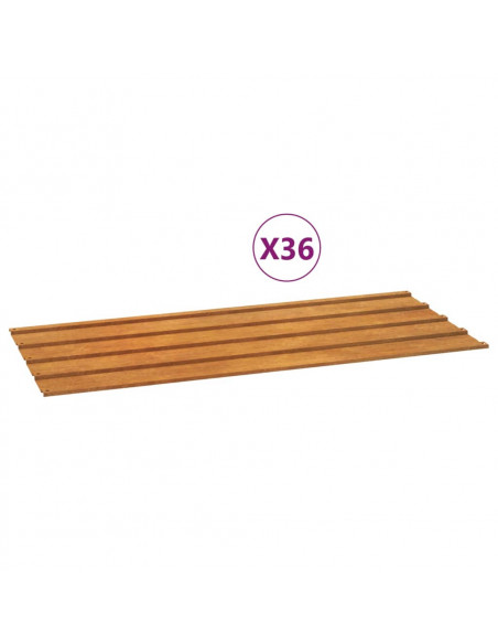 Pannelli per Tetti 36 pz Ruggine 100x44 cm in Acciaio Corten