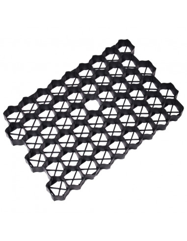 Griglie per l'Erba 16 pz Nere 60x40x3 cm in Plastica