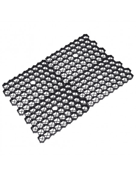 Griglie per l'Erba 16 pz Nere 60x40x3 cm in Plastica