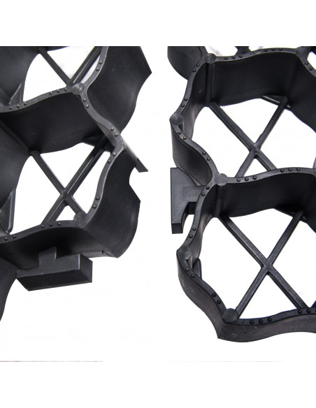 Griglie per l'Erba 16 pz Nere 60x40x3 cm in Plastica