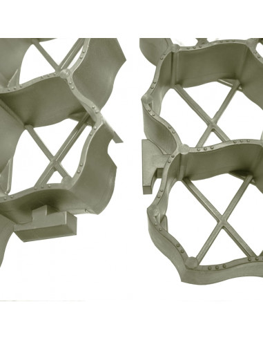 Griglie per l'Erba 16 pz Verdi 60x40x3 cm in Plastica