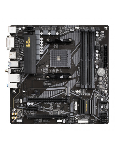 GIGABYTE B550M DS3H AC Scheda madre - CPU AMD Ryzen 5000, VRM a 5+3 fasi, fino a 4733 MHz DDR4, 1xPCIe 4.0 + 1xPCIe 3.0 M.2, Wi-
