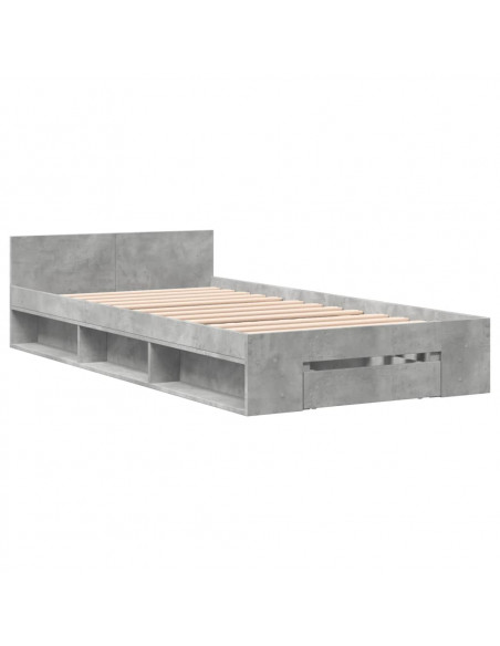 Giroletto Cassetto Grigio Cemento 90x190 cm Legno Multistrato