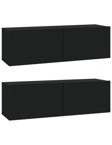 Set Mobili Porta TV 6 pz Nero in Legno Multistrato