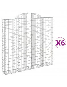 Cesti Gabbioni ad Arco 6 pz 200x30x180/200 cm Ferro Zincato 2