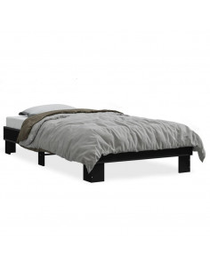 Giroletto Nero 100x200 cm in Legno Multistrato e Metallo 2