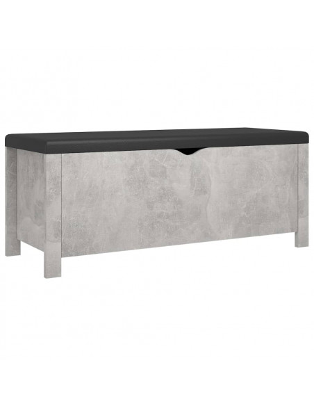 Contenitore con Cuscino Grigio Cemento 105x40x45cm Multistrato