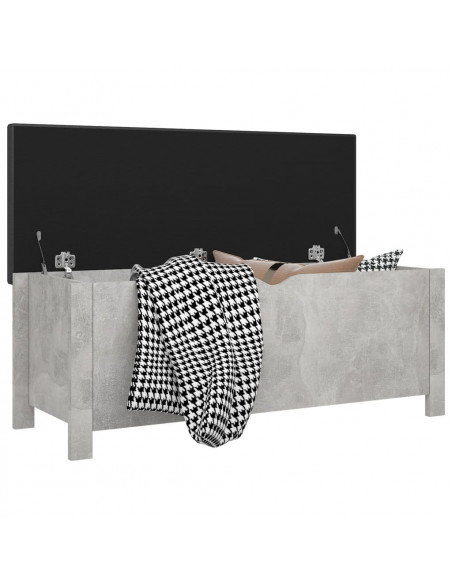 Contenitore con Cuscino Grigio Cemento 105x40x45cm Multistrato