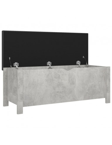 Contenitore con Cuscino Grigio Cemento 105x40x45cm Multistrato