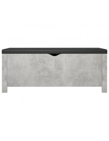 Contenitore con Cuscino Grigio Cemento 105x40x45cm Multistrato