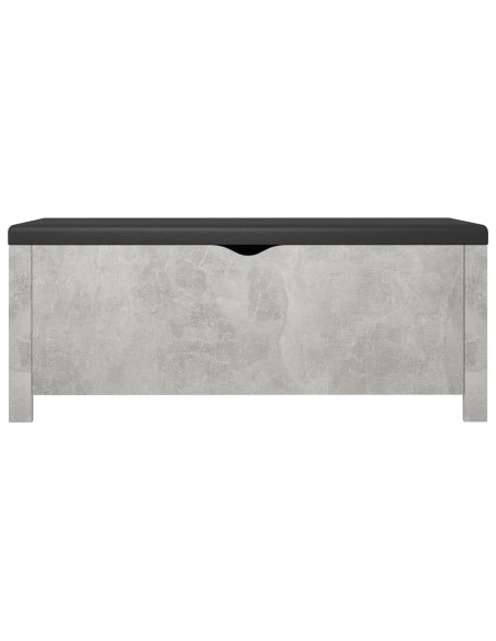 Contenitore con Cuscino Grigio Cemento 105x40x45cm Multistrato