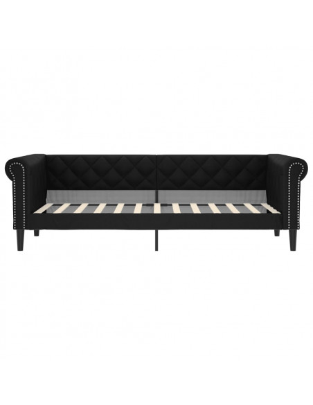 Letto da Giorno Nero 80x200 cm in Similpelle