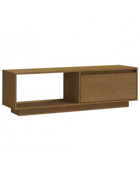 Mobile Porta TV Marrone Miele 110x30x33,5 cm in Legno di Pino