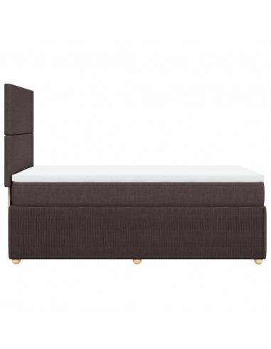 Giroletto a Molle con Materasso Marrone Scuro 80x200 cm Tessuto