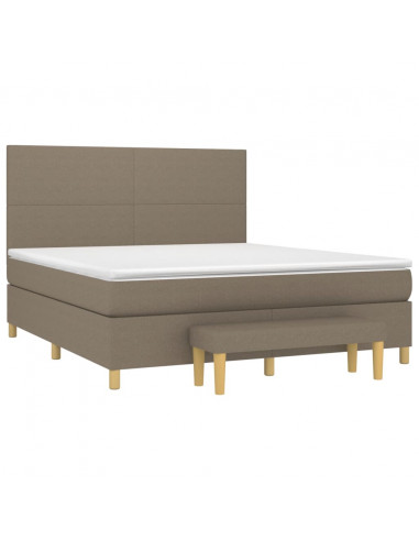 Giroletto a Molle con Materasso Tortora 180x200 cm in Tessuto