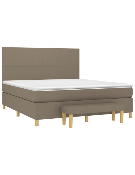 Giroletto a Molle con Materasso Tortora 180x200 cm in Tessuto