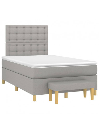 Giroletto a Molle con Materasso Grigio Chiaro 120x200cm Tessuto