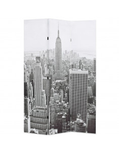 Paravento Pieghevole 120x170 cm Stampa New York Bianco e Nero 2
