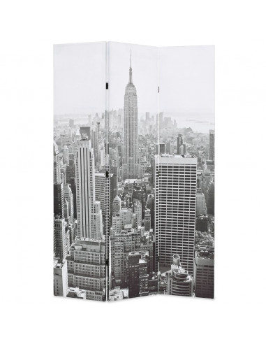 Paravento Pieghevole 120x170 cm Stampa New York Bianco e Nero