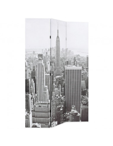 Paravento Pieghevole 120x170 cm Stampa New York Bianco e Nero