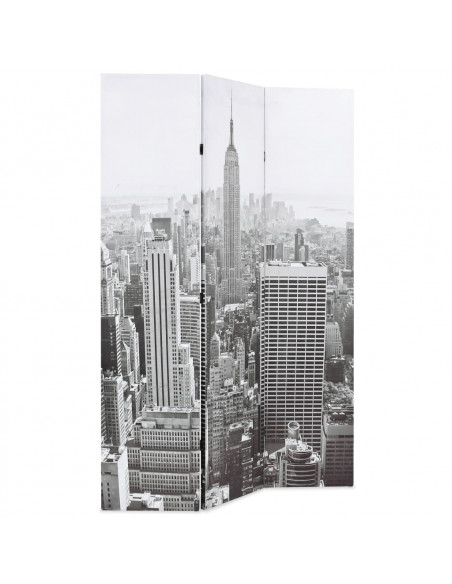 Paravento Pieghevole 120x170 cm Stampa New York Bianco e Nero