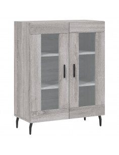 Credenza Grigio Sonoma 69,5x34x180 cm in Legno Multistrato 2